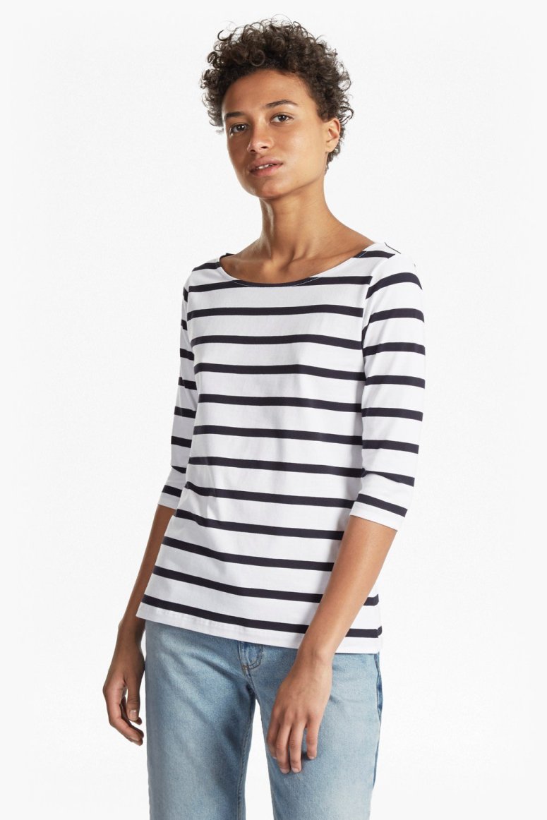 French Connection tim-tim-stripe-3-4-length-sleeve-top £17 reduced from £25