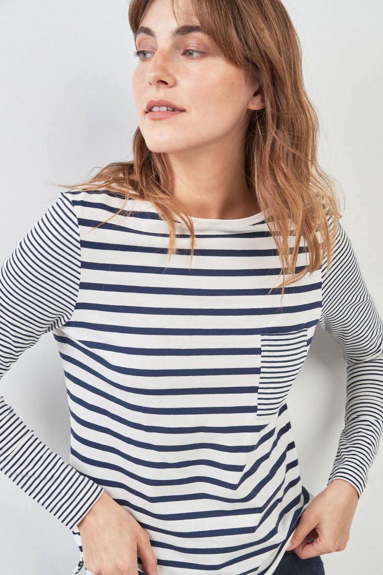 Barbour at Next White &amp; Navy Stripe Long Sleeve top £40